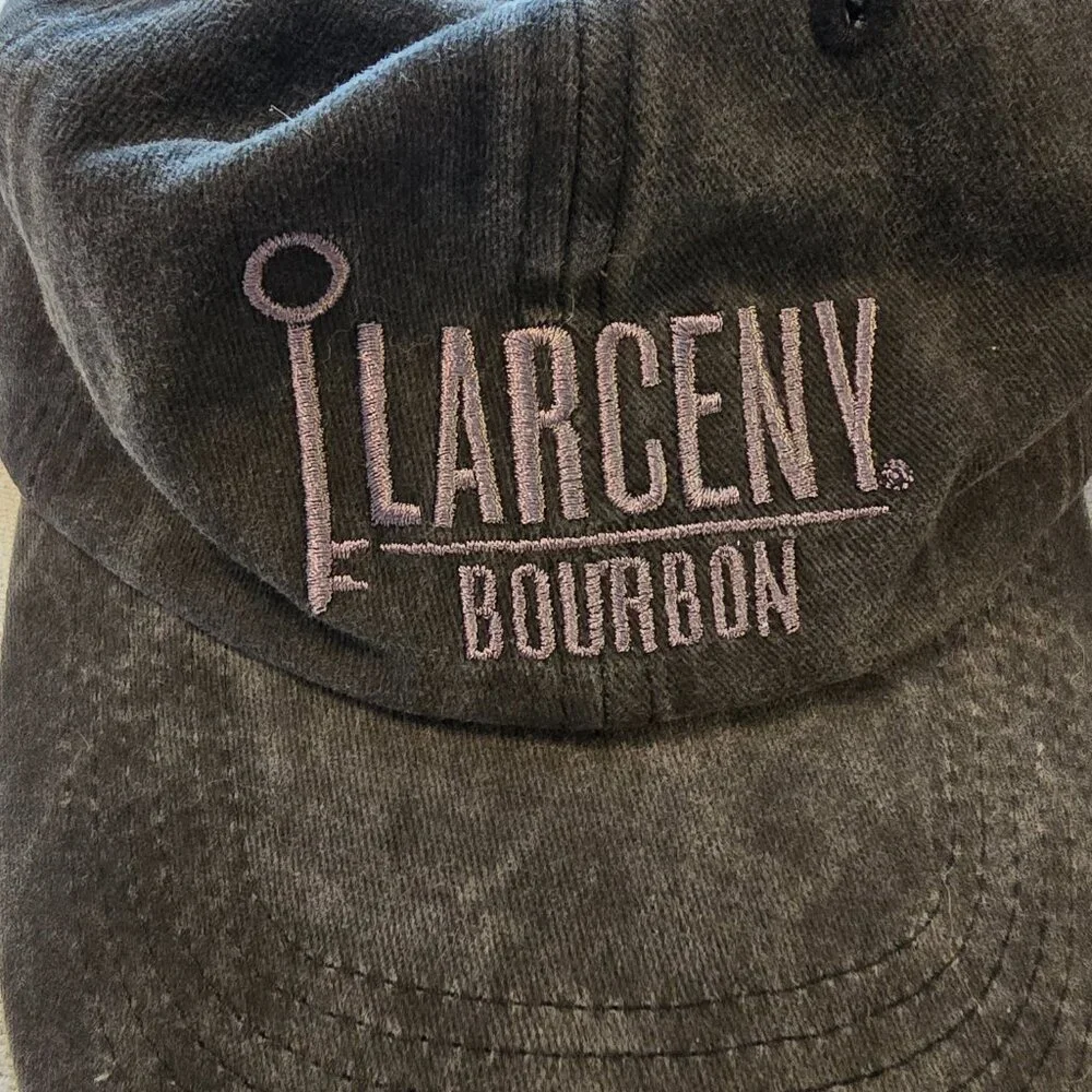 Larceny Bourbon Whisky Whisky Black Ball Cap NEW Distressed. Adjustable Ad Adver